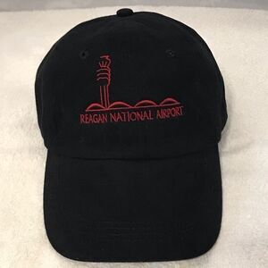 Reagan National Airport Adjustable Black Travel Cap
